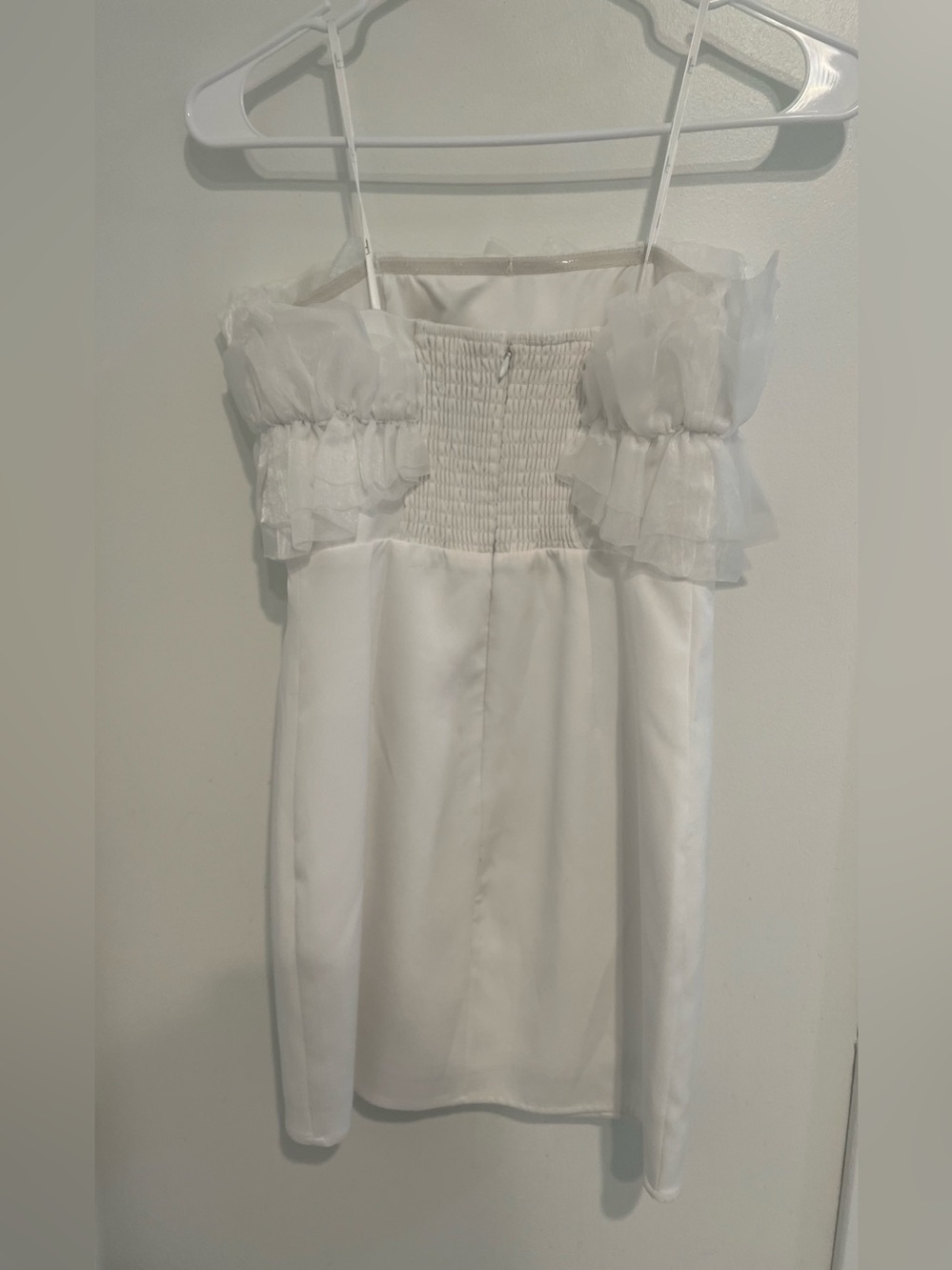 Lulu's White Strapless Ruffle Mini Dress - Picture 5 of 6